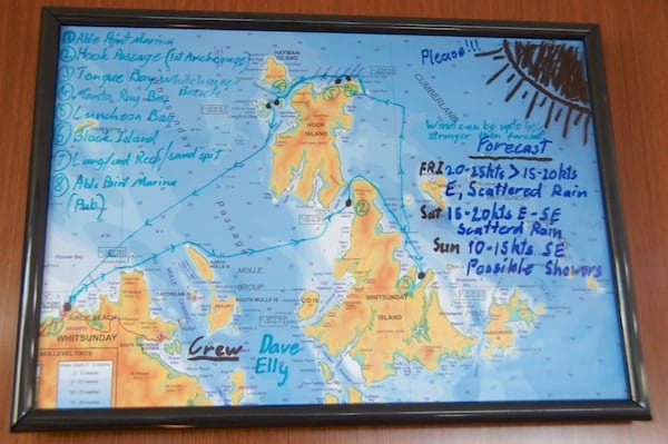 Whitsundays sailing Route